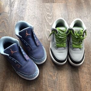 Two Pairs of Kids Jordan 3s